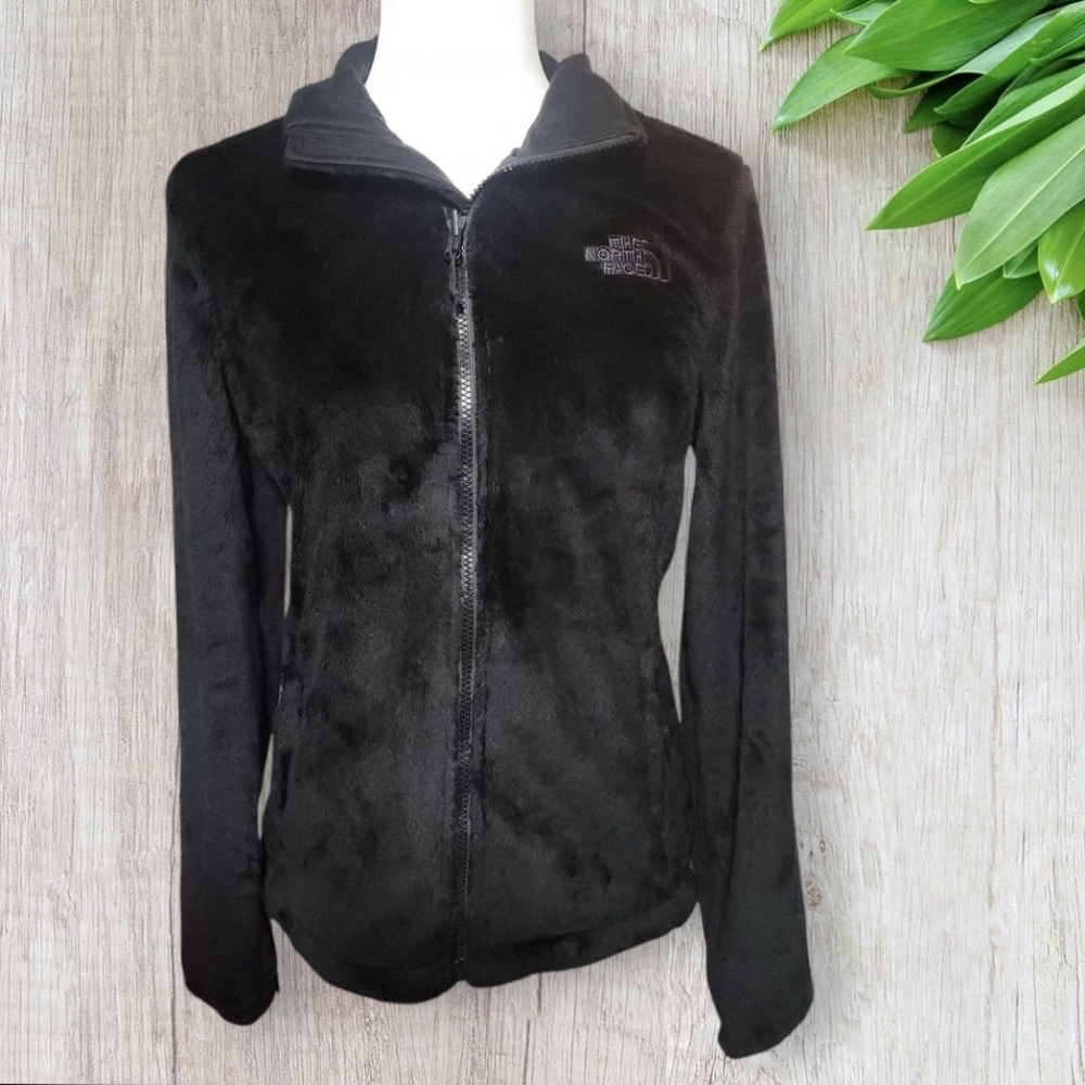 Women's The North Face Black Osito Plush Full Zip Jacket Size Small